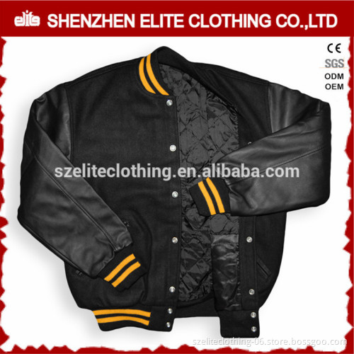wholesale college wool body leather sleeve varsity letterman jacket